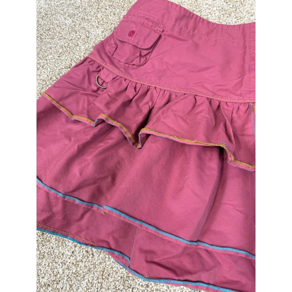 Eliane et Lena Girls Berry Skirt Pink Tiered Ruffle 8 8A French European Boho